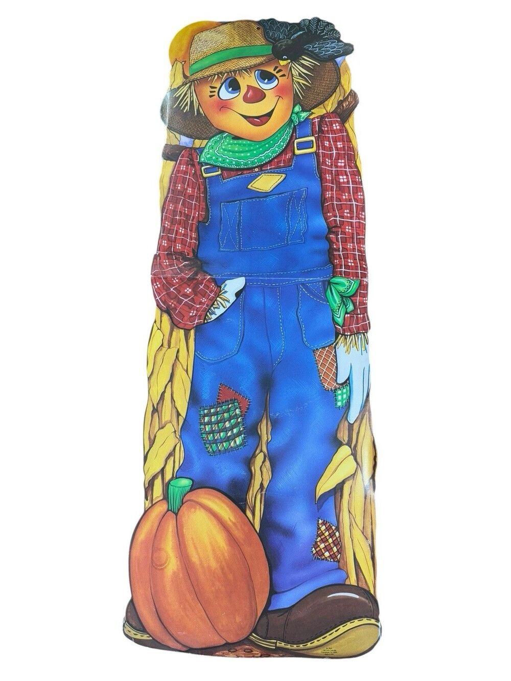 1985 Vintage Scarecrow Wall Hanging Party Time Cardboard Decoration Rare 38.5"